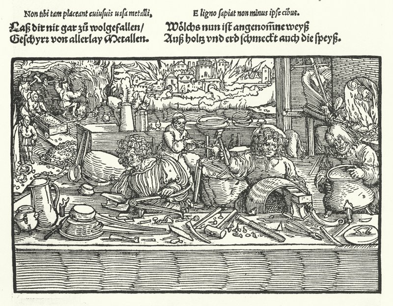 A rézműves (metszet) alkotó: Hans (after) Burgkmair