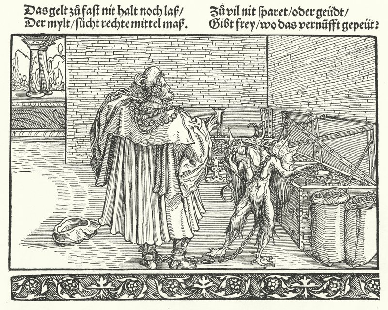 A kapzsiság démona (metszet) alkotó: Hans (after) Burgkmair