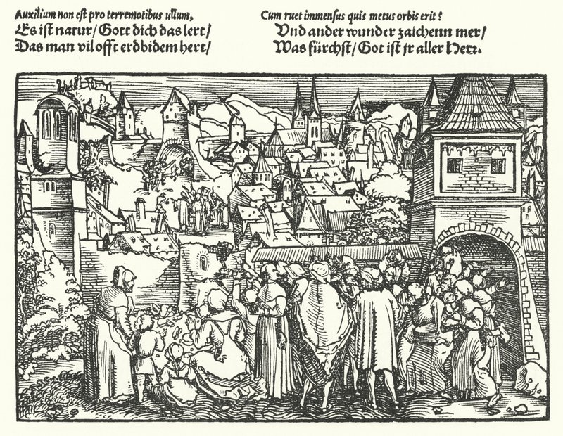 A földrengés (metszet) alkotó: Hans (after) Burgkmair