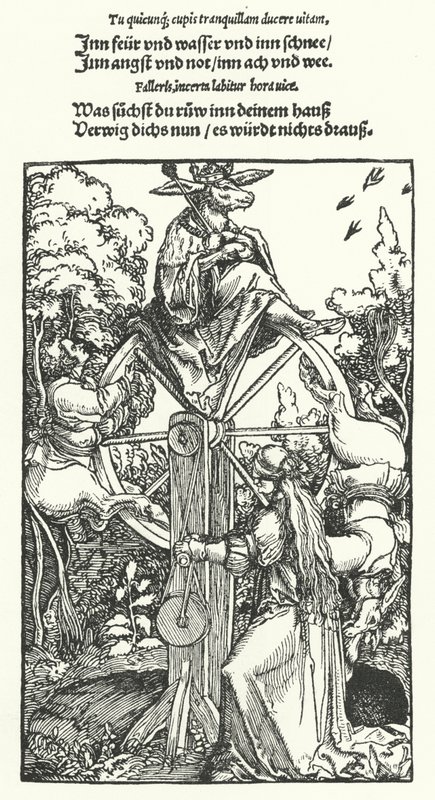 A szerencsekerék (metszet) alkotó: Hans (after) Burgkmair