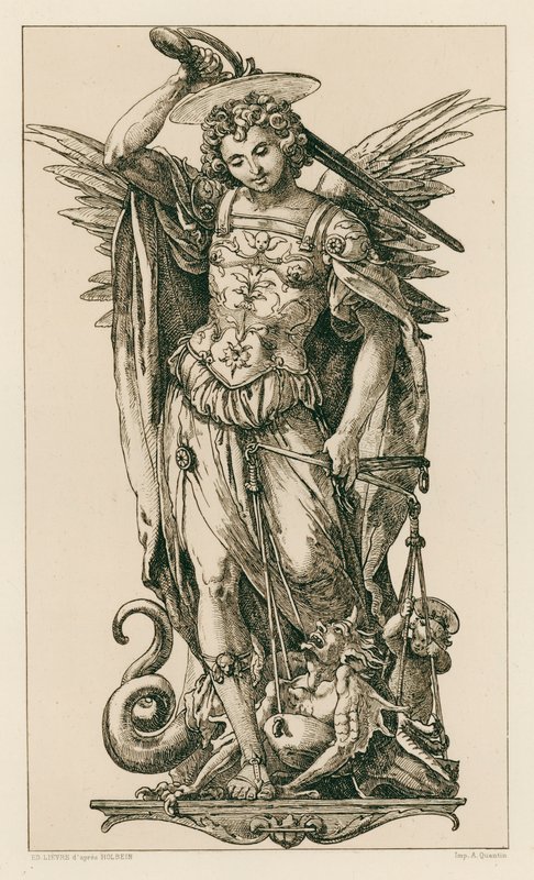 Szent Mihály (metszet) alkotó: Hans (after) Holbein the Younger