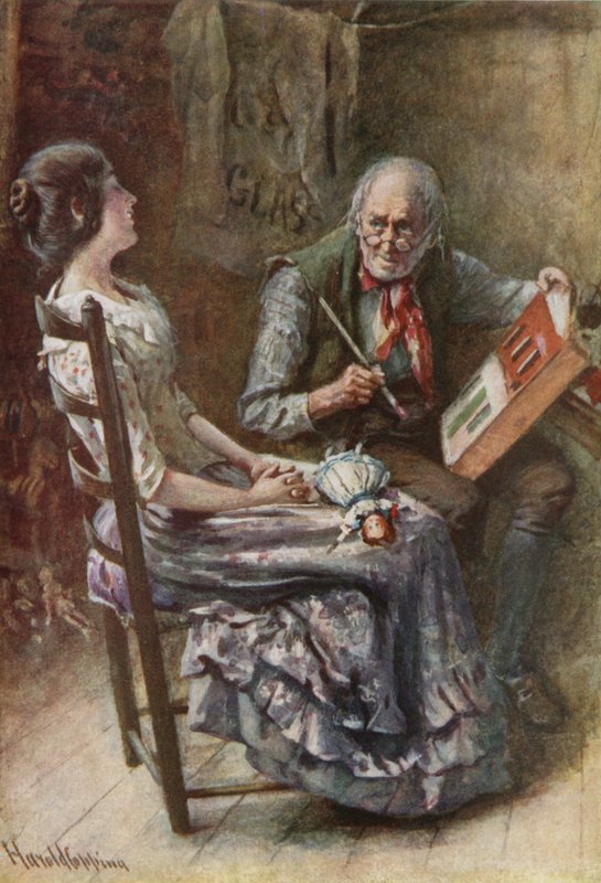Bertha és apja (színes litó) alkotó: Harold Copping