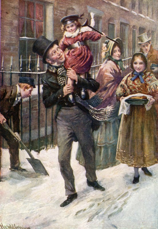 Bob Cratchit és Tiny Tim alkotó: Harold Copping