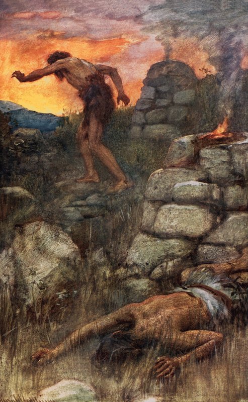 Káin és Ábel alkotó: Harold Copping