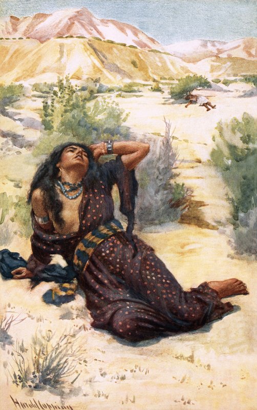 Hágár és Izmael alkotó: Harold Copping