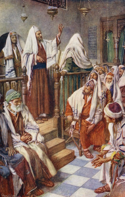 Újszövetség: Pál prédikál (színes litográfia) alkotó: Harold Copping