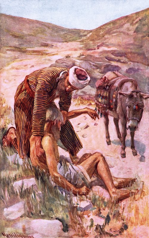 Az irgalmas szamaritánus alkotó: Harold Copping