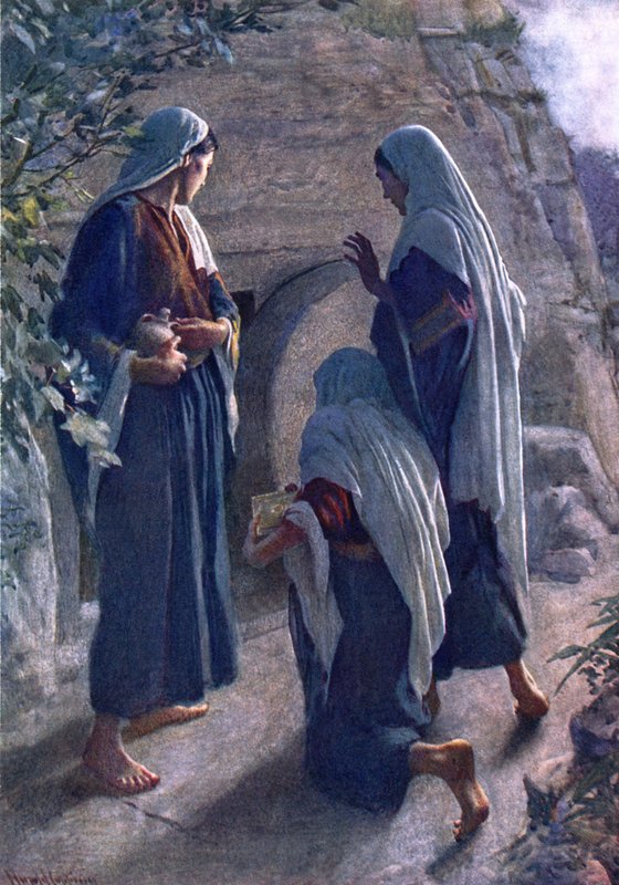 A nő a sírnál (színes litó) alkotó: Harold Copping