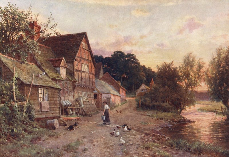 A tejgazdaság, Farnham (színes litográfia) alkotó: Harold Sutton Palmer