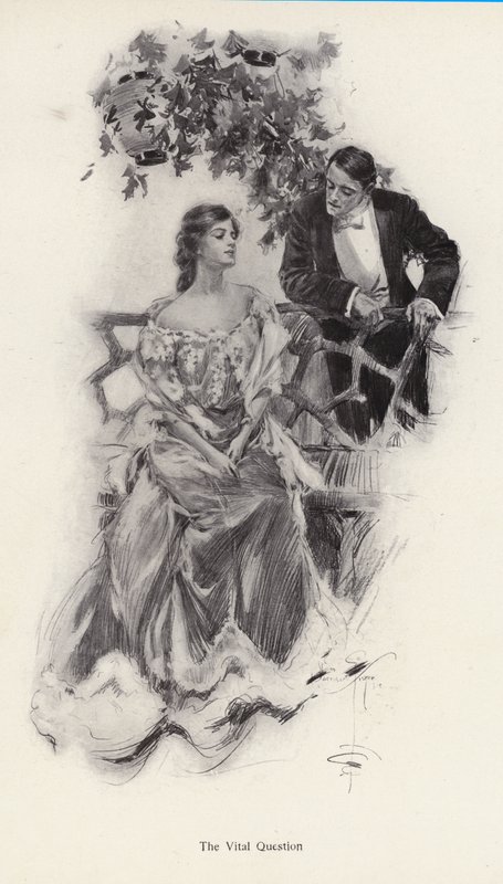 Férfi házasságot ajánl egy nőnek (litho) alkotó: Harrison Fisher