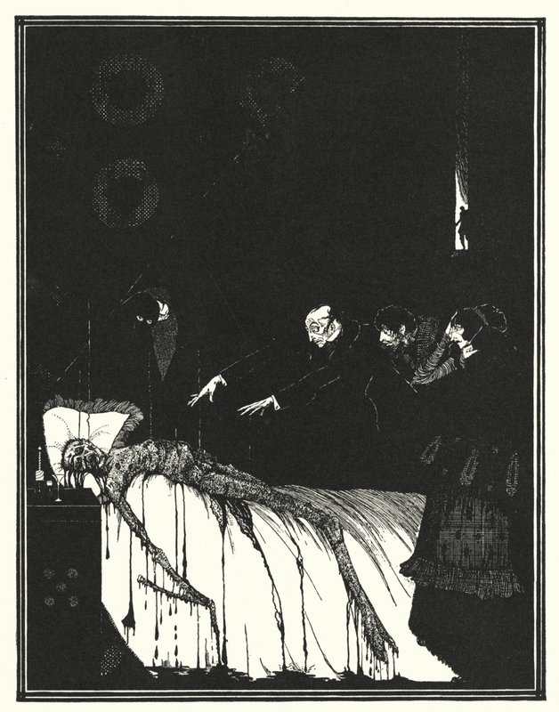 Edgar Allan Poe: A hosszúkás doboz (litográfia) alkotó: Harry Clarke