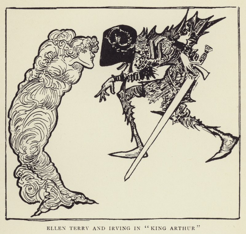 Ellen Terry és Irving az Arthur királyban alkotó: Harry Furniss