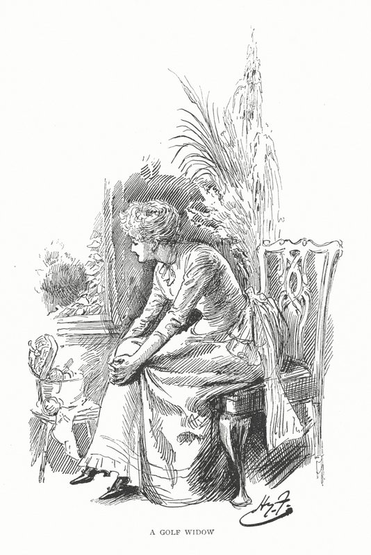 Golf: Egy golfözvegy (litho) alkotó: Harry Furniss