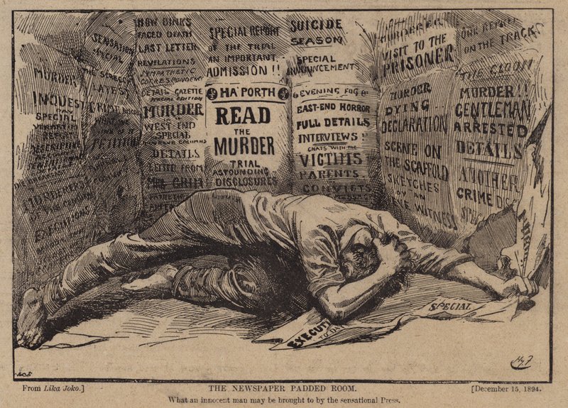 Az újságokkal párnázott szoba (f/w fotó) alkotó: Harry Furniss