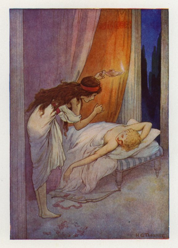 Ámor, mint leep (színes litográfia) alkotó: Harry George Theaker