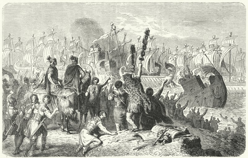 Actiumi csata, ie 31 (metszet) alkotó: Heinrich Leutemann