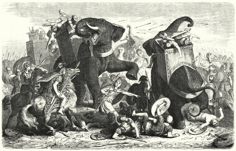 Gázai csata, ie 312 (metszet) alkotó: Heinrich Leutemann