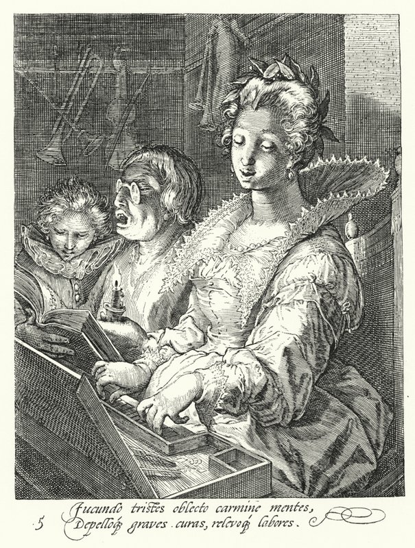 Zene (metszet) alkotó: Hendrik (after) Goltzius