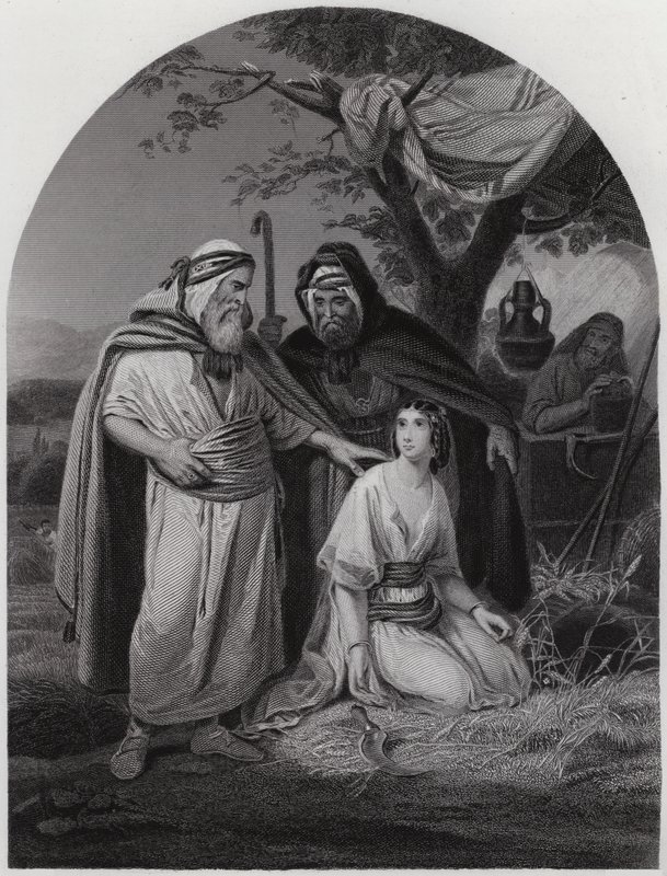 Boáz és Ruth (metszet) alkotó: Henri Frederic (after) Schopin