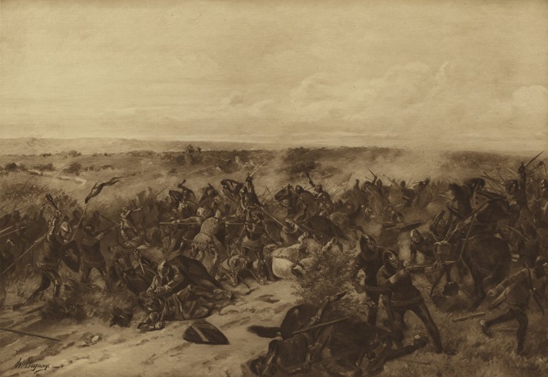 Crecy-i csata, 1346 (mélynyomás) alkotó: Henri Louis Dupray