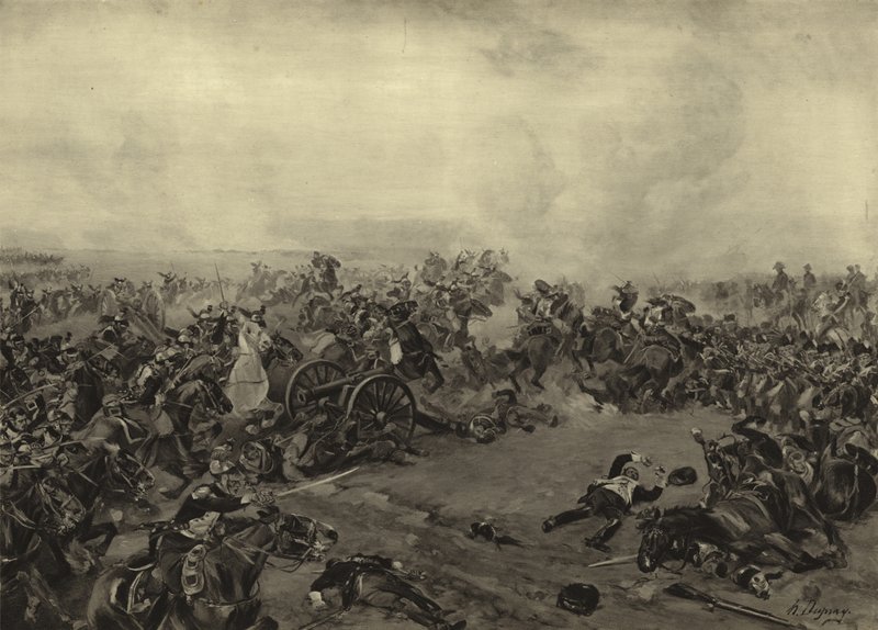 Waterloo-i csata, 1815 (mélynyomás) alkotó: Henri Louis Dupray