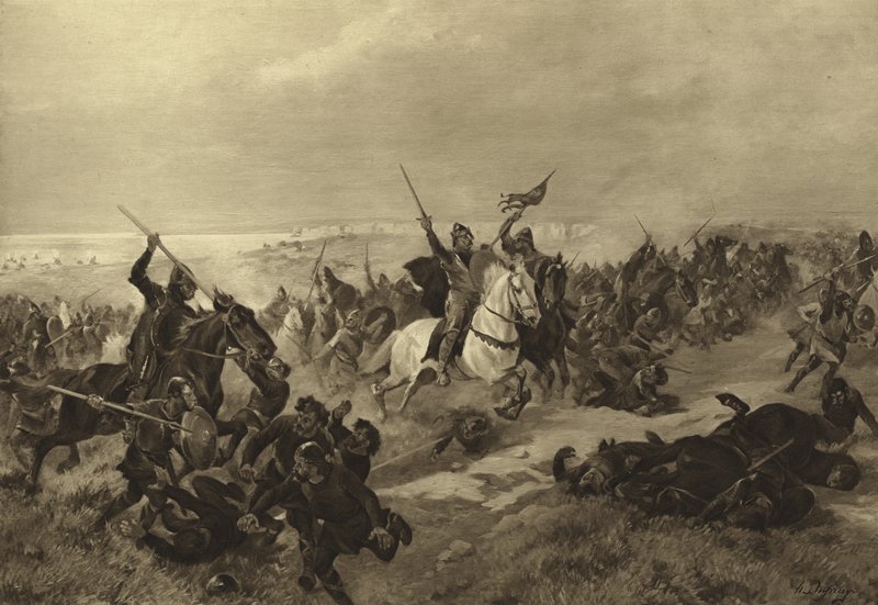 A hastingsi csata, 1066 (mélynyomás) alkotó: Henri Louis Dupray
