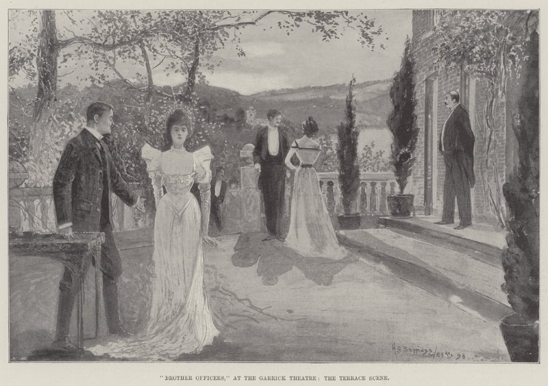Testvértisztek, a Garrick Színházban, a Terrace Scene-ben alkotó: Henry Charles Seppings Wright