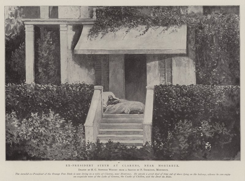 Steyn volt elnök Clarensben, Montreux közelében alkotó: Henry Charles Seppings Wright