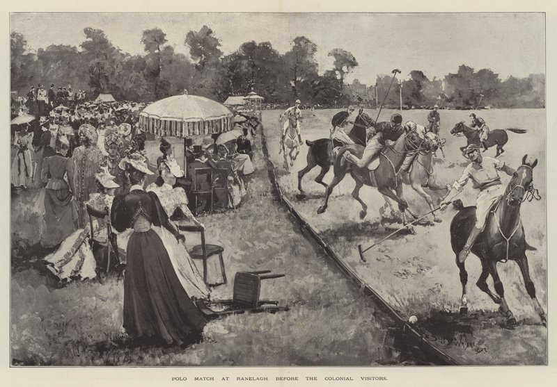 Polo Match Ranelaghban a gyarmati látogatók előtt alkotó: Henry Charles Seppings Wright