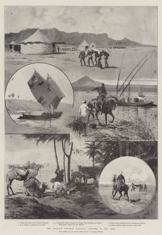 Haladás Dongola felé, Kolera a táborban alkotó: Henry Charles Seppings Wright