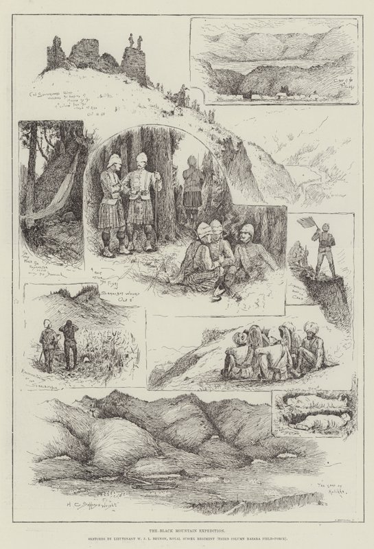 A Fekete-hegyi expedíció metszete alkotó: Henry Charles Seppings Wright