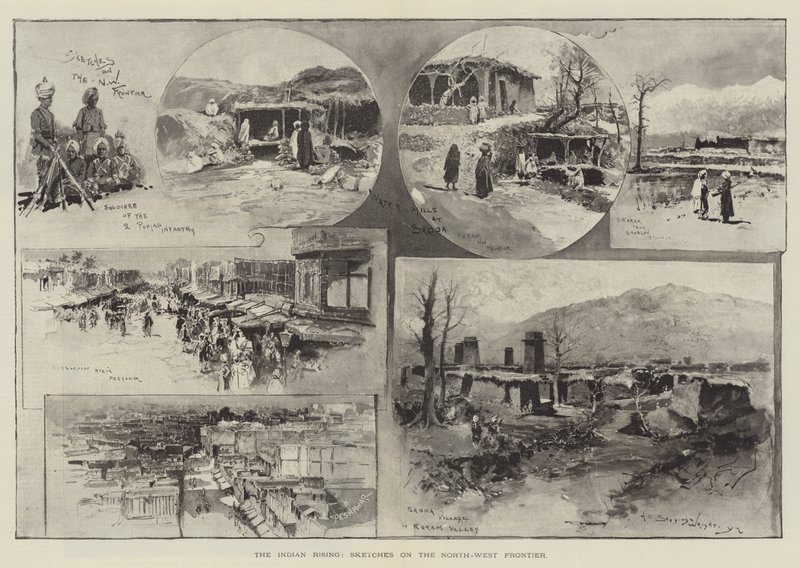 Az indiai felkelés, vázlatok az észak-nyugati határról alkotó: Henry Charles Seppings Wright