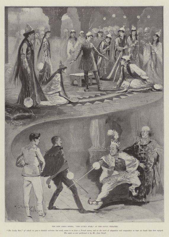 Az új komikus opera, a Szerencsecsillag a Savoyai Színházban alkotó: Henry Charles Seppings Wright