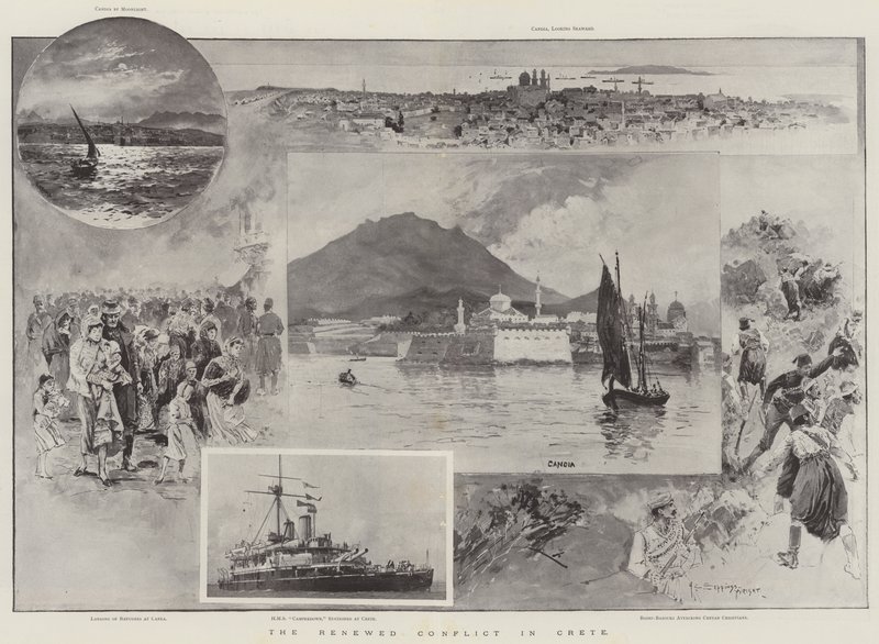 A kiújult konfliktus Krétán alkotó: Henry Charles Seppings Wright