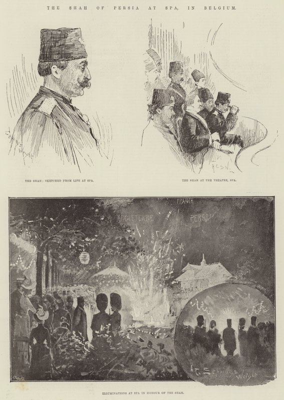A perzsa sah Spa-ban, Belgiumban alkotó: Henry Charles Seppings Wright