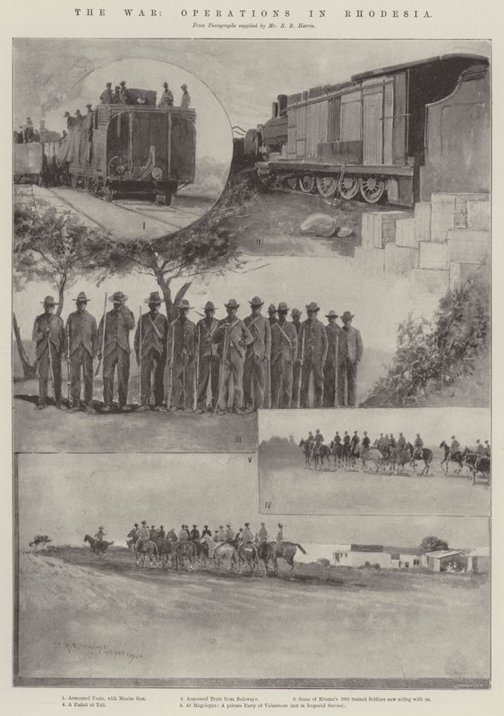 A háború, hadműveletek Rodéziában alkotó: Henry Charles Seppings Wright