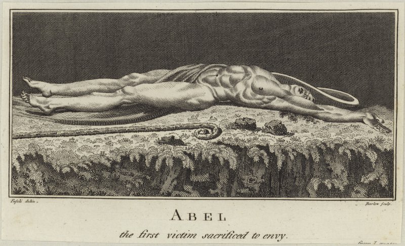 Ábel, az első áldozat, akit az irigységnek feláldoztak alkotó: Johann Heinrich Füssli