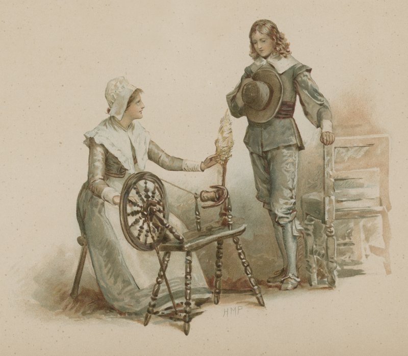 Miles Standish (chromolitho) alkotó: Henry Marriott Paget