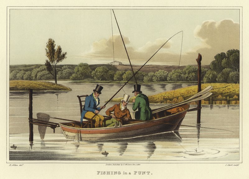 Horgászat egy puntban (chromolitho) alkotó: Henry Thomas Alken
