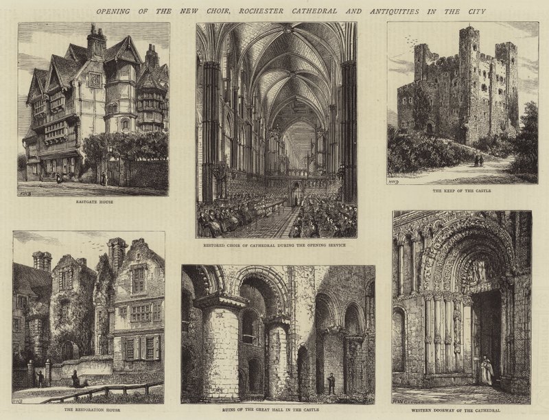 Az új kórus megnyitása, a rochesteri katedrális és a város régiségei alkotó: Henry William Brewer