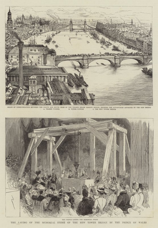 Az Új Tower Bridge emlékkövét a walesi herceg lerakta alkotó: Henry William Brewer