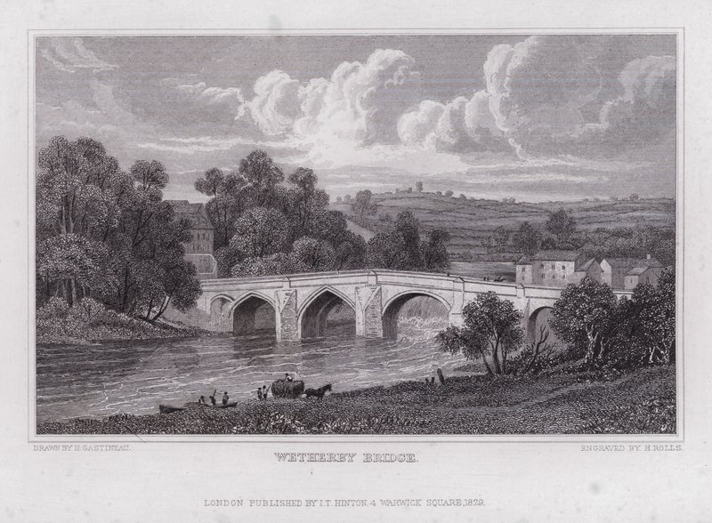 Wetherby híd (metszet) alkotó: Henry (after) Gastineau