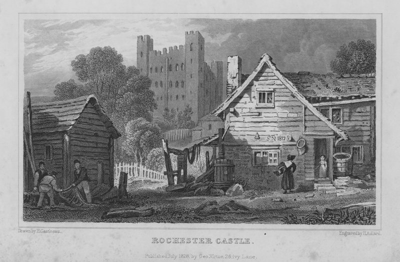 Rochester kastély, Kent (metszet) alkotó: Henry Adlard