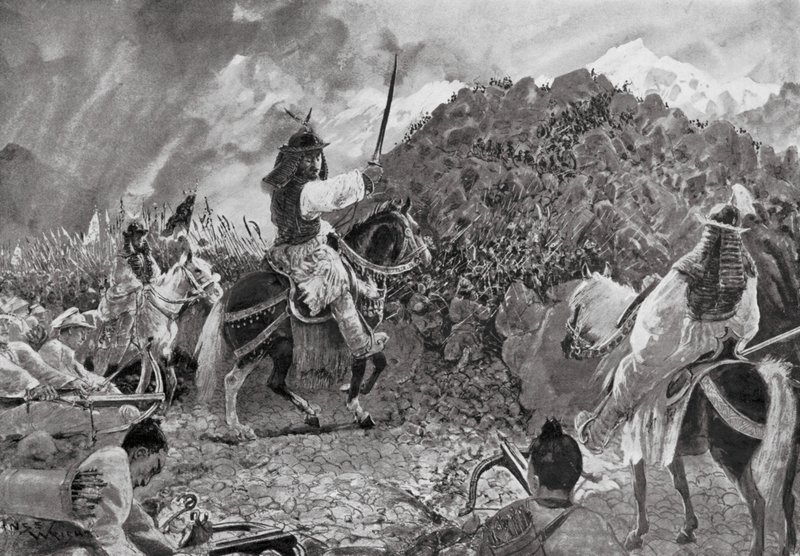 Rajtaütések a vad törzsek ellen (litográfia) alkotó: Henry Charles Seppings Wright