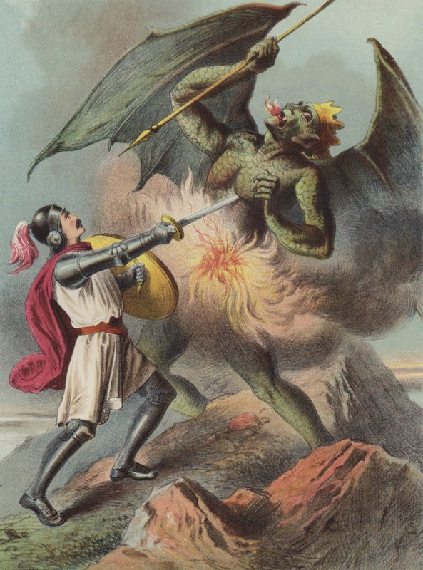 Christian megöli Appolyont (chromolitho) alkotó: Henry Courtney Selous