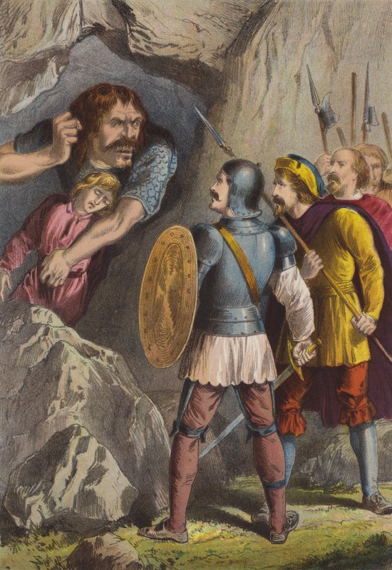 Giant Slay – Jó és gyenge elme (chromolitho) alkotó: Henry Courtney Selous