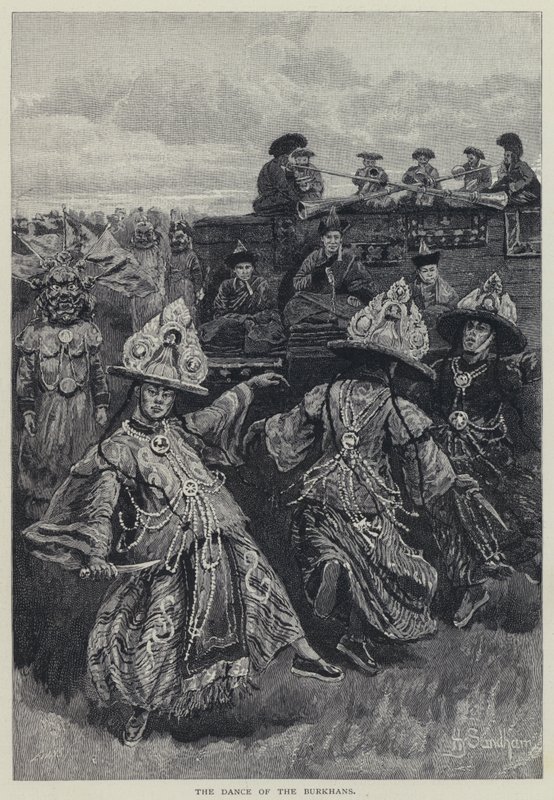 A Burkhanok tánca (litho) alkotó: Henry Sandham