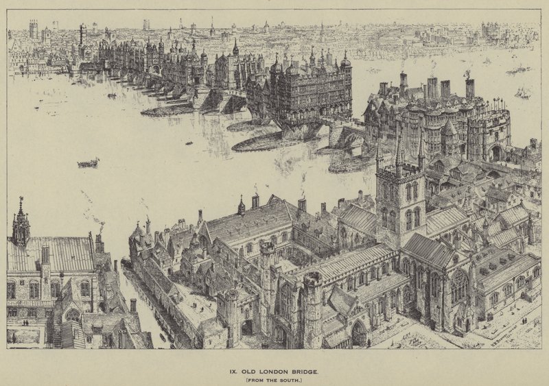 Old London Bridge, délről alkotó: Henry William Brewer