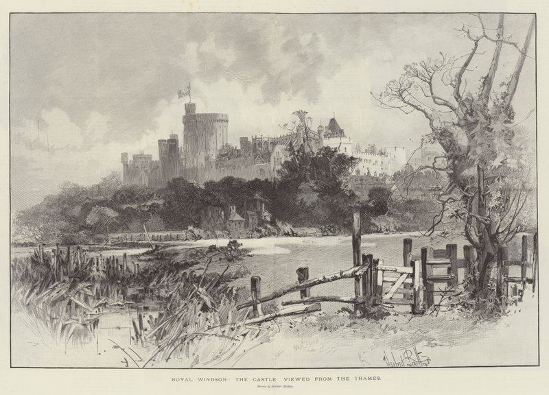 Royal Windsor, a kastély a Temzéről nézve alkotó: Herbert Railton