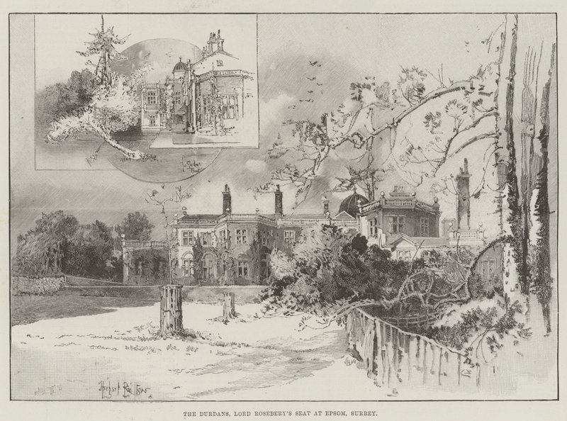 The Durdans, Lord Rosebery kastélya Epsomban, Surreyben alkotó: Herbert Railton